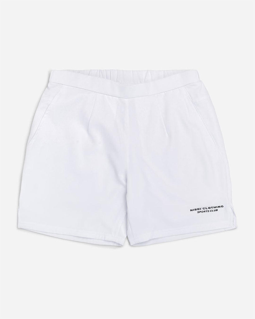 Racquet Shorts White | Nibbi Clothing